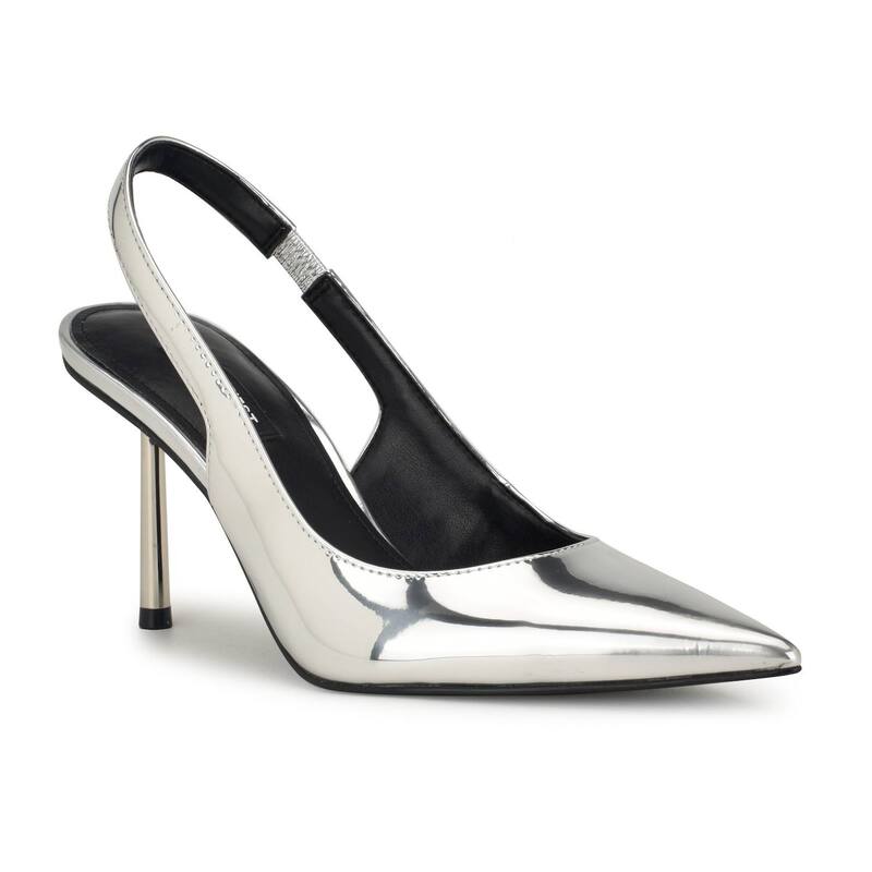【送料無料】 ナインウェスト レディース パンプス シューズ Nine West Denaye Women's Pointy Toe Stiletto Dress Pumps Silver Mirror Metallic