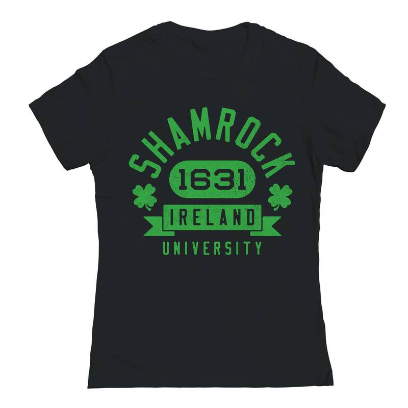 【送料無料】 アンブランデッド レディース Tシャツ トップス Junior's Shamrock University St. Patrick's Day Graphic T-Shirt Black