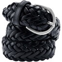 【送料無料】 ランズエンド レディース ベルト アクセサリー Women's Lands' End Leather Braided Belt Black