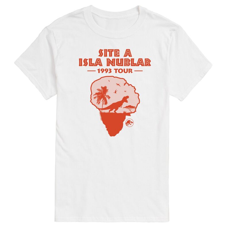 アニメキャラクター メンズ トップス Tシャツ グラフィック Licensed Character Men's Jurassic World isla Nublar 1993 Tour Graphic Tee White ホワイト