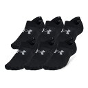 【送料無料】 アンダーアーマー レディース 靴下 アンダーウェア Unisex Under Armour UA Essential 6-Pack Ultra Low Socks Black(4)