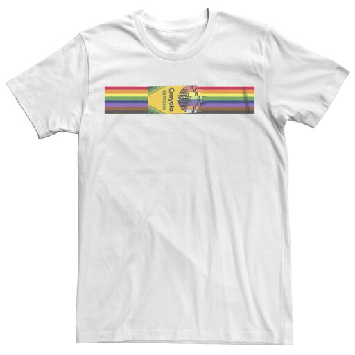 【送料無料】 ライセンス キャラクター メンズ Tシャツ トップス Men's Crayola Rainbow Stripes Graphic Tee White 【送料無料】 ライセンス キャラクター メンズ Tシャツ トップス Men's Crayola Rainbow Stripes Graphic Tee White