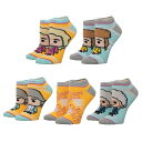 【送料無料】 ライセンス キャラクター レディース 靴下 アンダーウェア Women's Golden Girls Chibi Ankle Socks 5-Pa...