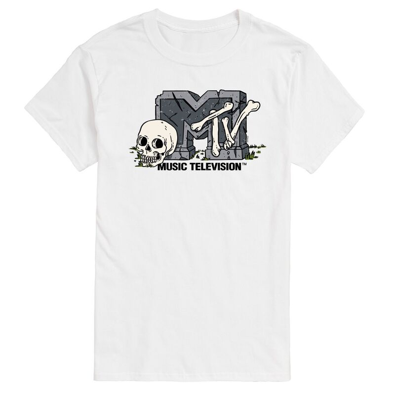 【送料無料】 ライセンス キャラクター メンズ Tシャツ トップス Men's MTV Grave & Skull Head Graphic Tee White