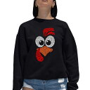 【送料無料】 エルエーポップアート レディース Tシャツ トップス Turkey Face - Women's Word Art Crewneck Sweatshirt Black
