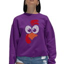 【送料無料】 エルエーポップアート レディース Tシャツ トップス Turkey Face - Women's Word Art Crewneck Sweatshirt Purple