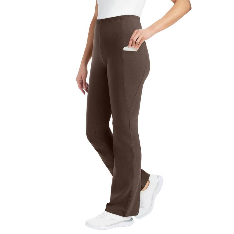 ウーマン ウィズイン レディース ボトムス カジュアルパンツ ブーツカット プラスサイズ ブーツ Woman Within Women's Plusize Pocket Bootcut Legging Chocolate チョコレート