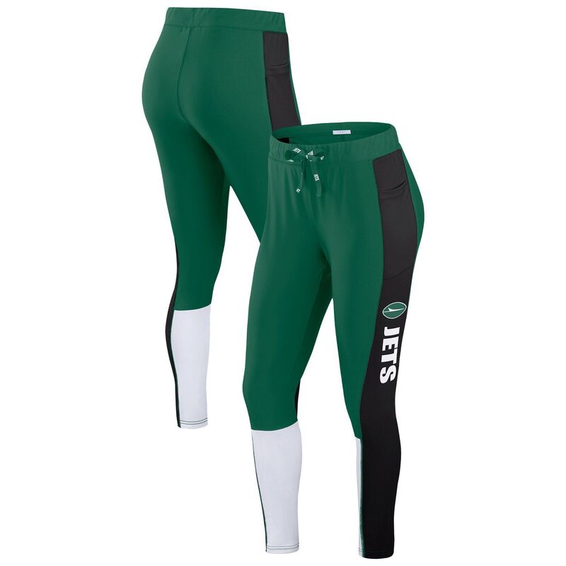 【送料無料】 ウェア バイ エリン アンドルーズ レディース カジュアルパンツ ボトムス Women's WEAR by Erin Andrews Green/Black New York Jets Color-Block Leggings Jet Green