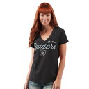 【送料無料】 ジースリー フォーハー バイ カール バンクス レディース Tシャツ トップス Women's G-III 4Her by Carl Banks Black Las Vegas Raiders Post Season V-Neck T-Shirt Lvr Black(4)