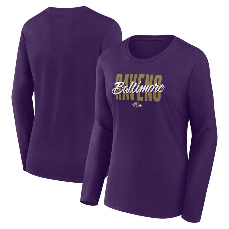 アンブランデッド レディース トップス Tシャツ Unbranded Women's Purple Baltimore Ravens Grip Long..