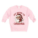 【送料無料】 Simply Sage Market レディース Tシャツ トップス Just Waiting For Christmas Santa Sweatshirt Light Pink