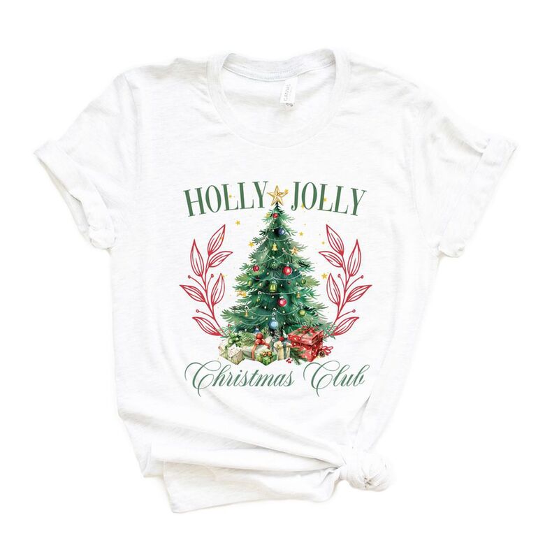 【送料無料】 Simply Sage Market レディース Tシャツ トップス Holly Jolly Christmas Club Short Sleeve Graphic Tee White