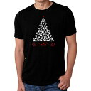 【送料無料】 エルエーポップアート メンズ Tシャツ トップス Paw Christmas Tree - Men's Premium Blend Word Art T-shirt Black