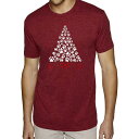 【送料無料】 エルエーポップアート メンズ Tシャツ トップス Paw Christmas Tree - Men's Premium Blend Word Art T-shirt Burgundy