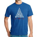 【送料無料】 エルエーポップアート メンズ Tシャツ トップス Paw Christmas Tree - Men's Premium Blend Word Art T-shirt Royal