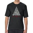 【送料無料】 エルエーポップアート メンズ Tシャツ トップス Paw Christmas Tree - Men's Tall And Long Word Art T-shirt Black