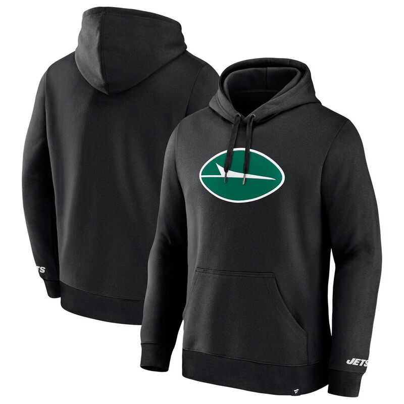【送料無料】 ファナティクス メンズ Tシャツ トップス Men's Fanatics Black New York Jets Legacy Fleece Pullover Hoodie Jet Black