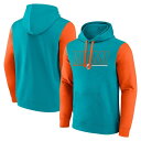 【送料無料】 ファナティクス メンズ Tシャツ トップス Men's Fanatics Aqua/Orange Miami Dolphins Outline Pullover Hoodie Dol Turq A