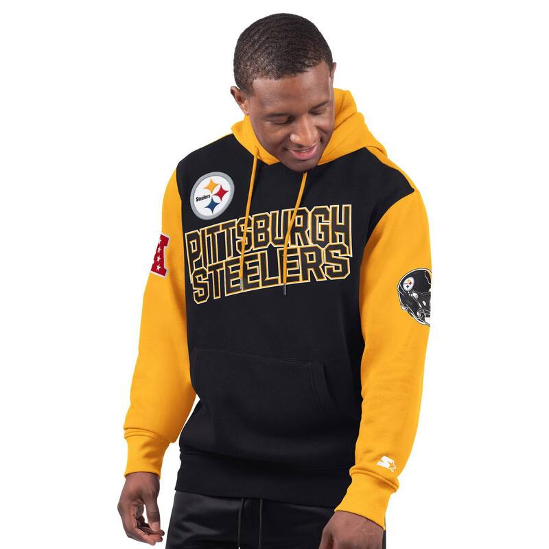 ̵   T ȥåץ Men's Starter Black Pittsburgh Steelers Ext...