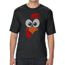 【送料無料】 エルエーポップアート メンズ Tシャツ トップス Turkey Face - Men's Tall And Long Word Art T-shirt Black