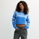 【送料無料】 エスオー レディース ニット・セーター アウター Juniors' SO Shine Fair Isle Cropped Sweater Blue Fairisle(4)