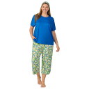 【送料無料】 クドルドッズ レディース ナイトウェア アンダーウェア Plus Size Cuddl Duds 2-pc. Pajama Crewneck To...
