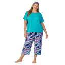 【送料無料】 クドルドッズ レディース ナイトウェア アンダーウェア Plus Size Cuddl Duds 2-pc. Pajama Crewneck To...