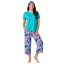 【送料無料】 クドルドッズ レディース ナイトウェア アンダーウェア Women's Cuddl Duds 2-pc. Pajama Crewneck Top ...