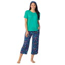 【送料無料】 クドルドッズ レディース ナイトウェア アンダーウェア Women's Cuddl Duds 2-pc. Pajama Crewneck Top ...