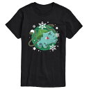 【送料無料】 ライセンス キャラクター メンズ Tシャツ トップス Big & Tall Pokemon Bulba Snowball Graphic Tee Black