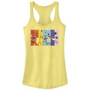 【送料無料】 ライセンス キャラクター レディース Tシャツ トップス Juniors' Pokemon Characters Rainbow Stripes Racerback Tank Top Banana