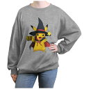 【送料無料】 ライセンス キャラクター レディース Tシャツ トップス Juniors' Pokemon Pikachu Witch Oversized Graphic Pullover Heather Gray