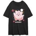 【送料無料】 ライセンス キャラクター レディース Tシャツ トップス Juniors' Pokemon Clefairy Flower Dance Oversized Tee Black