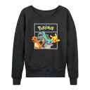 【送料無料】 ライセンス キャラクター レディース Tシャツ トップス Plus Size Pokemon Team Pokemon Lightweight French Terry Sweatshirt Heather Charcoal