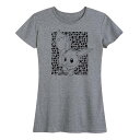 【送料無料】 ライセンス キャラクター レディース Tシャツ トップス Plus Pokemon Eevee Pattern Graphic Tee Heather Gray