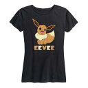 【送料無料】 ライセンス キャラクター レディース Tシャツ トップス Plus Pokemon Eevee Graphic Tee Black
