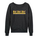 【送料無料】 ライセンス キャラクター レディース Tシャツ トップス Plus Size Pokemon Pikachu & Eevee Retro Lightweight French Terry Sweatshirt Heather Charcoal