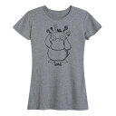 【送料無料】 ライセンス キャラクター レディース Tシャツ トップス Plus Pokemon Psyduck Pattern Graphic Tee Heather Gray