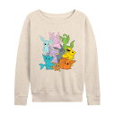 【送料無料】 ライセンス キャラクター レディース Tシャツ トップス Plus Size Pokemon Group Lightweight French Terry Sweatshirt Beige