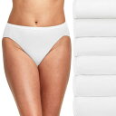 【送料無料】 ヘインズ レディース パンツ アンダーウェア Women’s HanesR UltimateR 6-Pack Cotton Hi-Cut Brie...