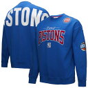 【送料無料】 ミッチェル&ネス メンズ Tシャツ トップス Men's Mitchell & Ness Blue Detroit Pistons Hardwood Classics There & Back 2.0 Vintage Pullover Sweatshirt Pis Blue(4)