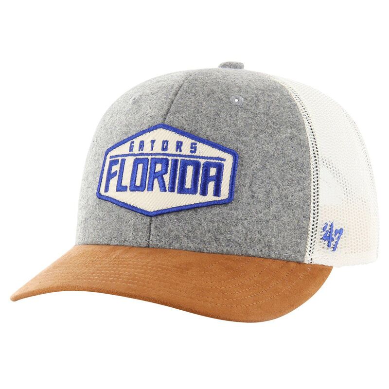 【送料無料】 フォーティセブンブランド メンズ 帽子 アクセサリー Men's '47 Heather Gray Florida Gators Drover Trucker Adjustable Hat Fld Grey