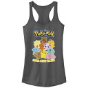 【送料無料】 ライセンス キャラクター レディース Tシャツ トップス Juniors' Pokemon Team Gotta Catch 'Em All Racerback Tank Top Charcoal