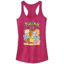 【送料無料】 ライセンス キャラクター レディース Tシャツ トップス Juniors' Pokemon Team Gotta Catch 'Em All Racerback Tank Top Raspberry