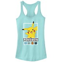 【送料無料】 ライセンス キャラクター レディース Tシャツ トップス Juniors' Pokemon Team Squares Racerback Tank Top Cancun