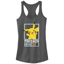 【送料無料】 ライセンス キャラクター レディース Tシャツ トップス Juniors' Pokemon Team Squares Racerback Tank Top Charcoal