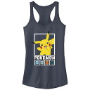 【送料無料】 ライセンス キャラクター レディース Tシャツ トップス Juniors' Pokemon Team Squares Racerback Tank Top Indigo