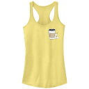 【送料無料】 ライセンス キャラクター レディース Tシャツ トップス Juniors' Pokemon Pikachu Coffee Racerback Tank Top Banana