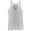 【送料無料】 ライセンス キャラクター レディース Tシャツ トップス Juniors' Pokemon Cherry Pikachu Racerback Tank Top White Heather
