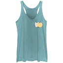 【送料無料】 ライセンス キャラクター レディース Tシャツ トップス Juniors' Pokemon Pikachu Peach Racerback Tank Top Tahiti Blue